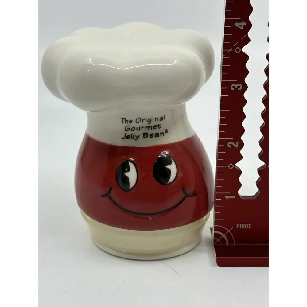 Jelly Belly Candy Jar Ceramic Chef Canister Red White 2006 Vintage‎ Style